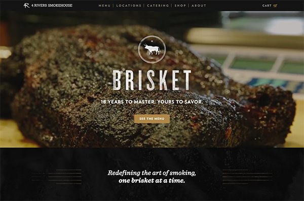 Beispiele von gutem Homepage-Design - 4 Rivers Smokehouse Beispiele von gutem Homepage-Design - 4 Rivers Smokehouse