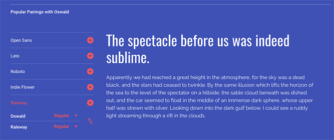 Google Fonts bietet eine Liste von Schriftarten, die sich mit ausgewählten Fonts gut kombinieren lassen. Google Fonts bietet eine Liste von Schriftarten, die sich mit ausgewählten Fonts gut kombinieren lassen.