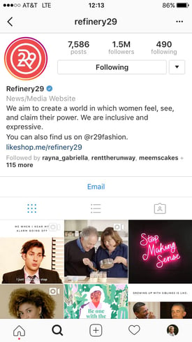 Instagram-Beispiel: Refinery29