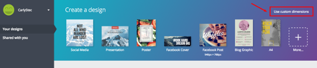 Canva - Auflösung wählen Canva - Auflösung wählen