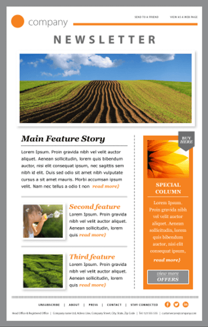 Newsletter Template Orange von 99designs