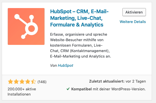 WordPress Plugin aktivieren