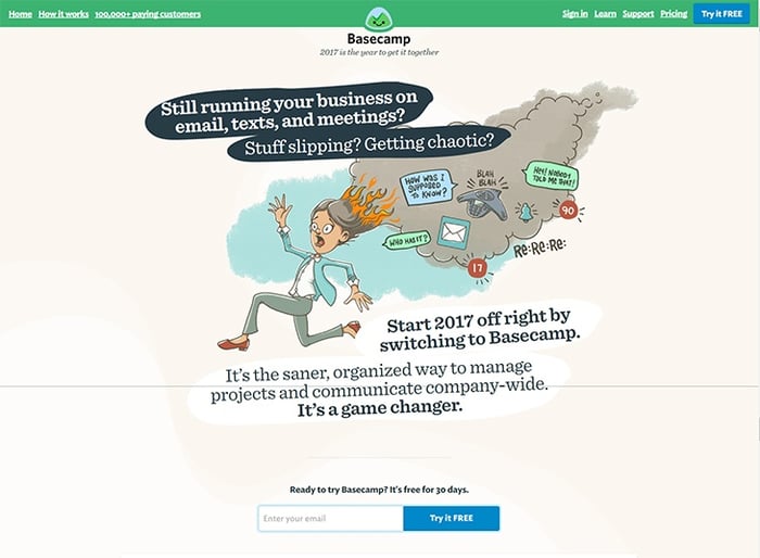 Beispiele von gutem Homepage-Design - Basecamp Beispiele von gutem Homepage-Design - Basecamp