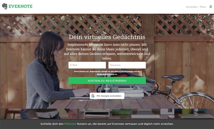 Beispiele von gutem Homepage-Design - Evernote Beispiele von gutem Homepage-Design - Evernote