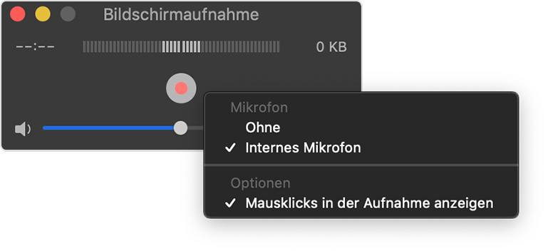 Bildschirmaufnahme in MacOS