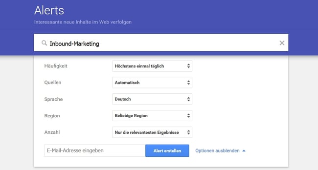 Google Alerts einrichten Google Alerts einrichten
