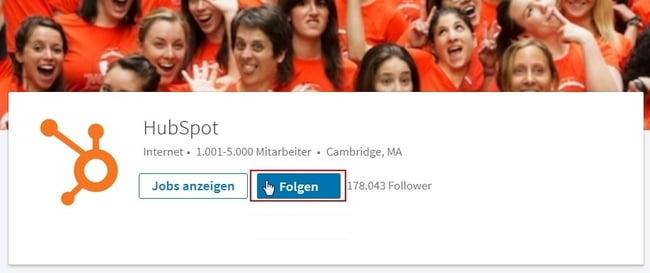 Unternehmen auf LinkedIn folgen Unternehmen auf LinkedIn folgen
