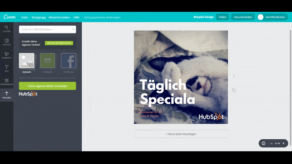 HubSpot - Visueller Content mit Canva - Text bearbeiten Canva Bildbearbeitung Text bearbeiten