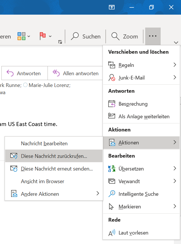 E-Mail zurückrufen 2