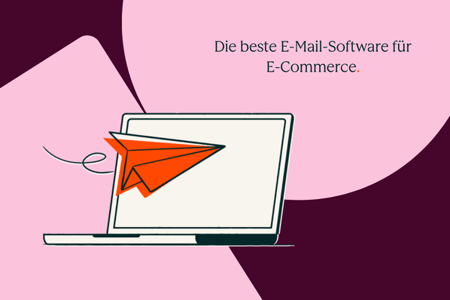 Person am Laptop, die sich E-Mail-Marketing für E-Commerce informiert