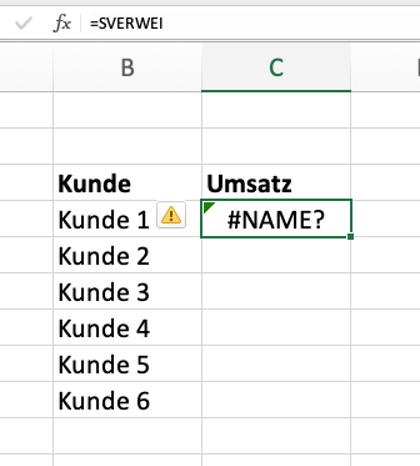 Excel SVERWEIS Name