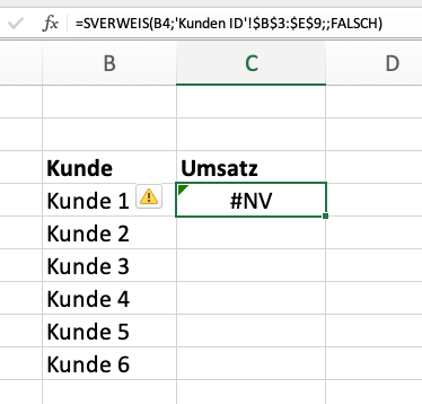 Excel SVERWEIS NV