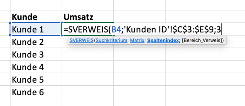 Excel SVERWEIS 5