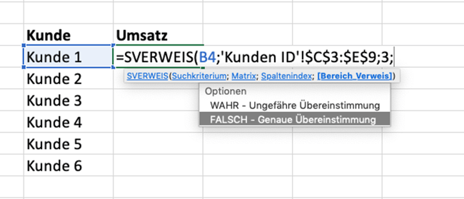 Excel SVERWEIS Beweis Verweis