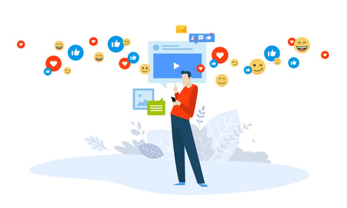 Illustration-einer-Person-die-Facebook-Stories-schaut