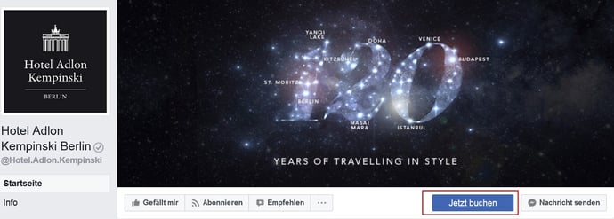 Facebook-Seite des Hotel Adlon Facebook-Seite des Hotel Adlon