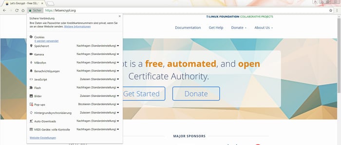 SSL Schloss: Informationen zur Seitensicherheit in Google Chrome