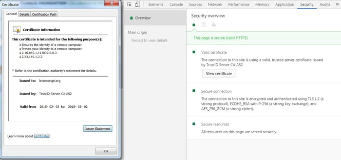 SSL-Zertifikatinformationen in Google Chrome SSL-Zertifikatinformationen in Google Chrome