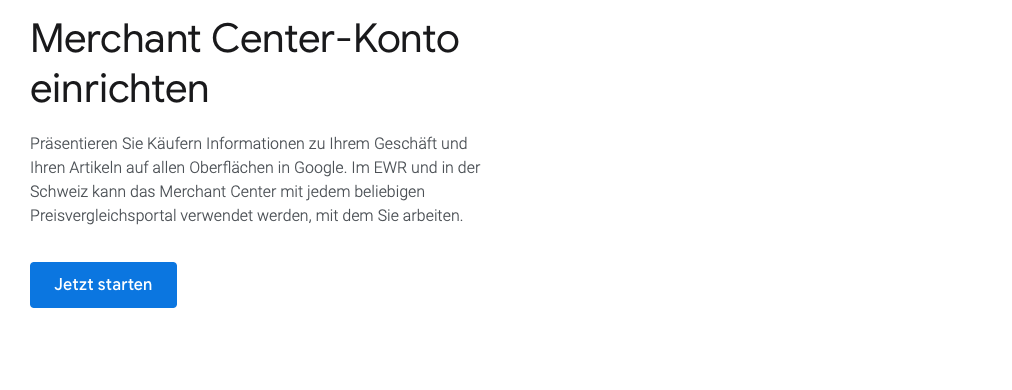 Google-Merchant-Center starten