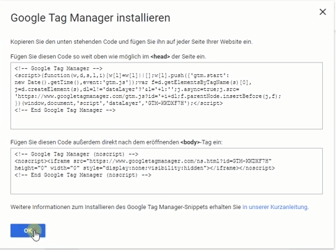 Google Tag Manager - Installation