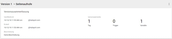 GTM Versionszusammenfassung