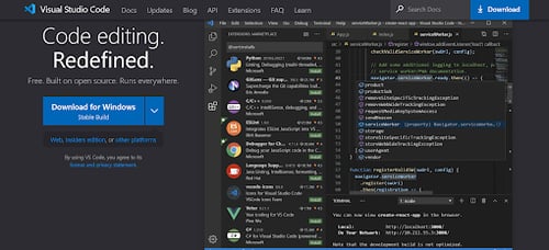 Screenshot HTML-Editor Visual Studio Code