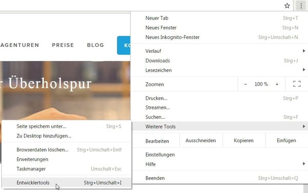 Google Chrome Entwicklertools Google Chrome Entwicklertools