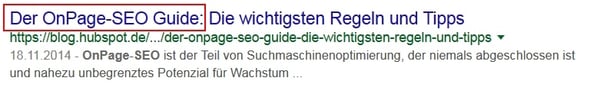 Suchmaschinenergebnis-Link mit Keyword-optimiertem Titel