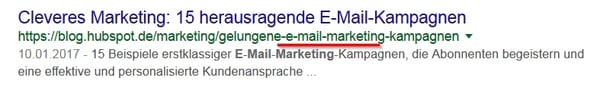 Suchmaschinenergebnis-Link mit Keyword-optimierter URL