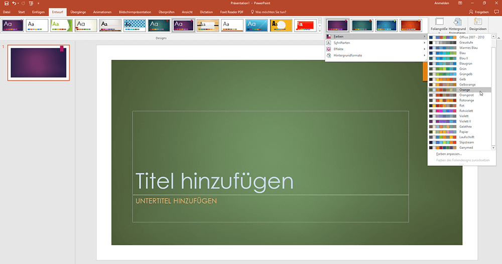 Farbenlehre in PowerPoint