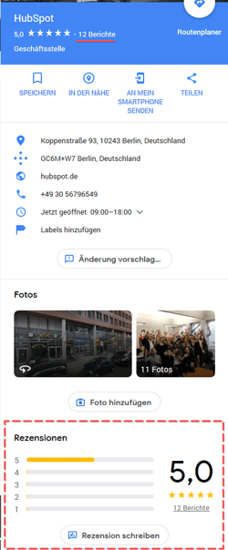 HubSpot-Google-Rezensionen