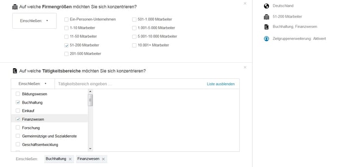 Zielgruppendefinition mit weiteren Details Zielgruppendefinition mit weiteren Details