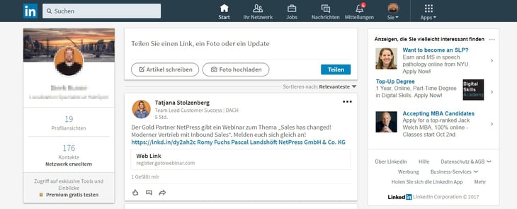 HubSpot Marketing Blog - Neue LinkedIn-Features - Neues Startseitenlayout