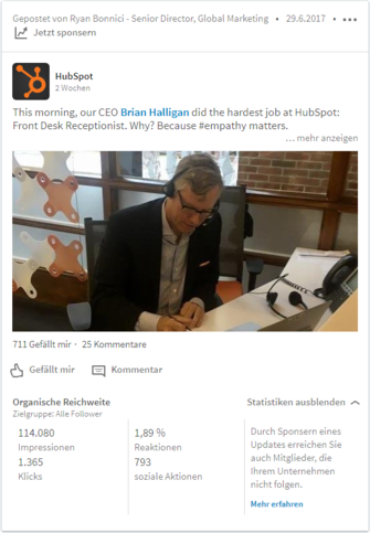 HubSpot Marketing Blog - Neue LinkedIn-Features - Zusätzliche Analyticsdaten für Beiträge