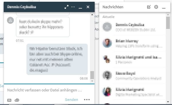 HubSpot Marketing Blog - Neue LinkedIn-Features - Chat-Fenster HubSpot Marketing Blog - Neue LinkedIn-Features - Chat-Fenster