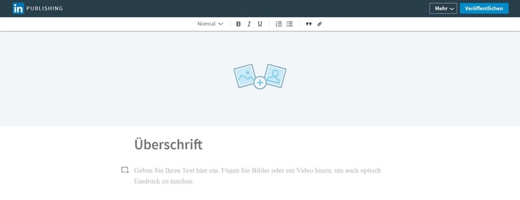HubSpot Marketing Blog - Neue LinkedIn-Features - Blogging-Oberfläche HubSpot Marketing Blog - Neue LinkedIn-Features - Blogging-Oberfläche