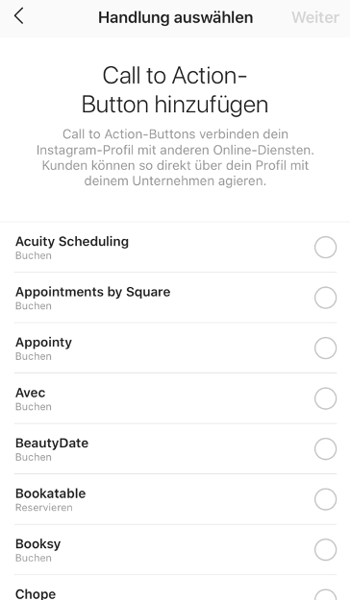 Instagram-Account erstellen: CTAs hinzufuegen