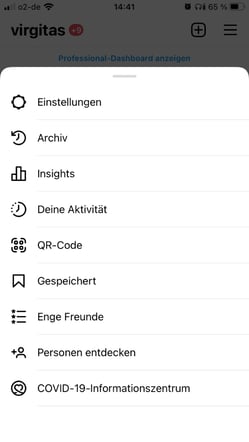 Instagram Insights in der Instagram App öffnen