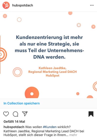 Instagram Story Screenshot: Beitraege in Collection speichern