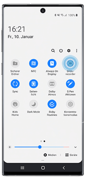 Bildschirmaufnahme mit dem Samsung Galaxy