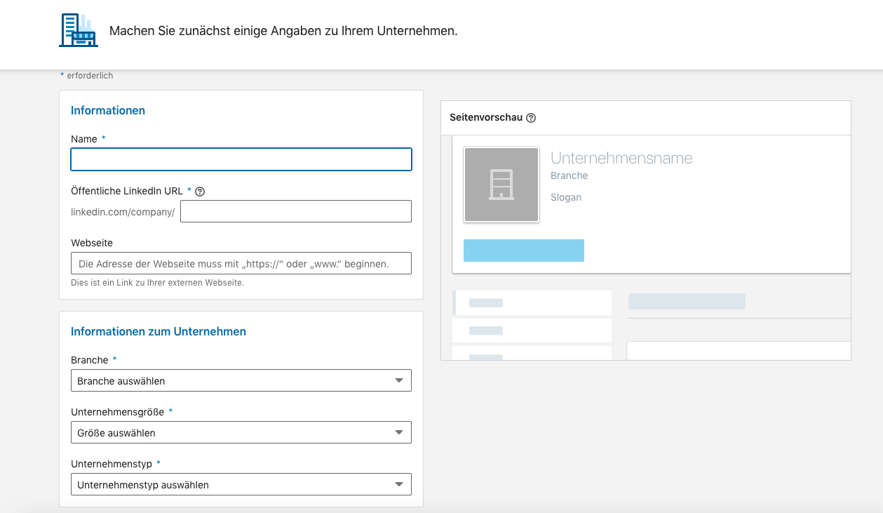 Linkedin-unternehmensseite-erstellen-seiteninformationen