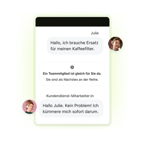 Screenshot des Live Chats von der Zendesk Website