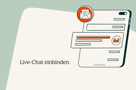 Live-Chat, der auf einer Website eingebunden ist und eine Nachricht anzeigt