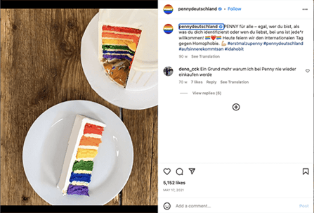 LGBTQ+-Flagge Instagram-Marketing