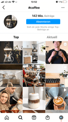 results for the hashtag #coffee on instagram