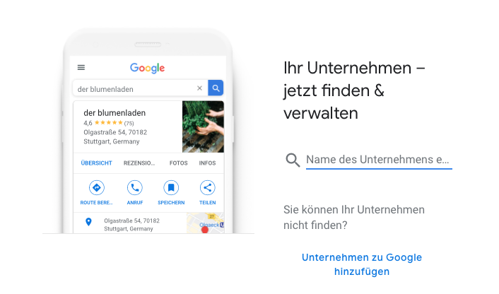 Unternehmen zu Google My Business hinzufügen