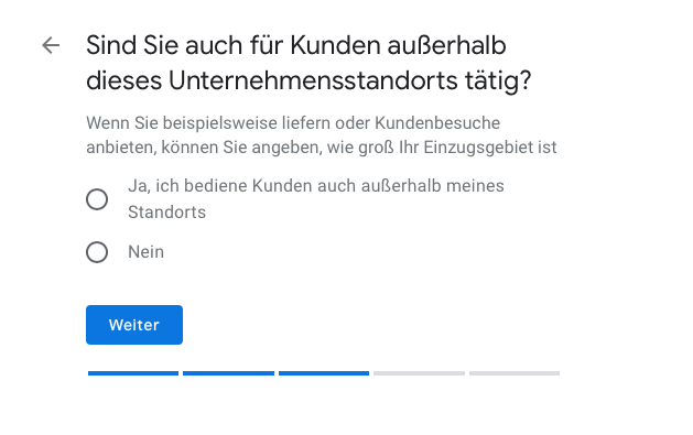 Google My Business Gebiete und Lieferdienst festlegen