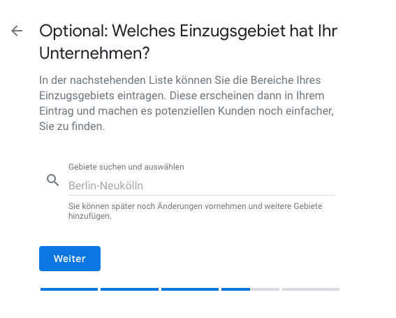 Google My Business Einzugsgebiet festlegen