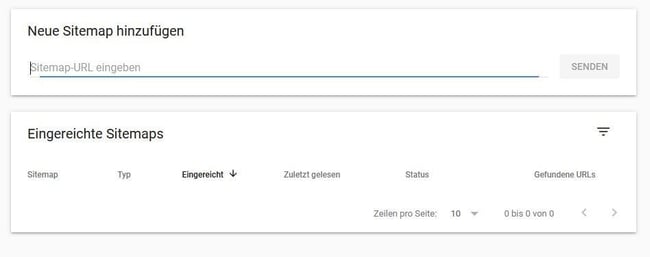 sitemap in search console hinzufügen