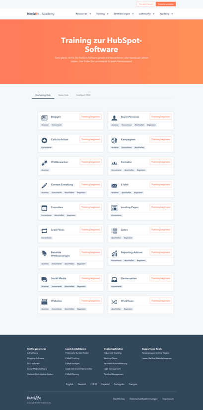 HUbSpot Academy und Knowdledge Base